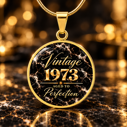 Aged to Perfection Birth Year Necklace | Classic Edition: Midnight Gold