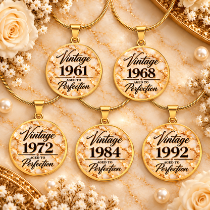 Aged to Perfection Birth Year Necklace | Classic Edition: Champagne Gold | 2000–2006