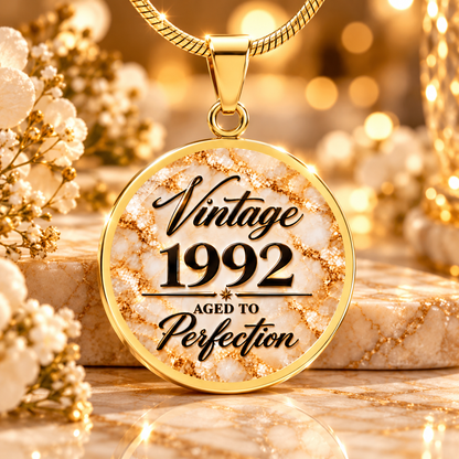 Aged to Perfection Birth Year Necklace | Classic Edition: Champagne Gold | 1970–1979