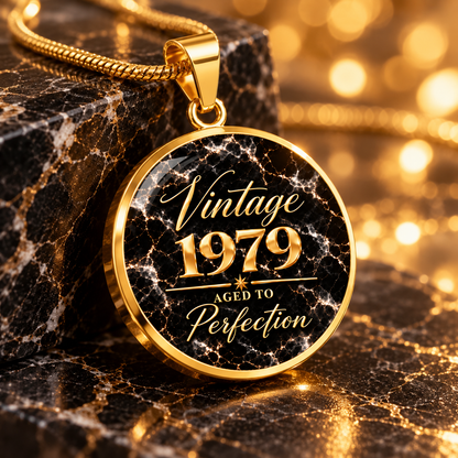 Aged to Perfection Birth Year Necklace | Classic Edition: Midnight Gold
