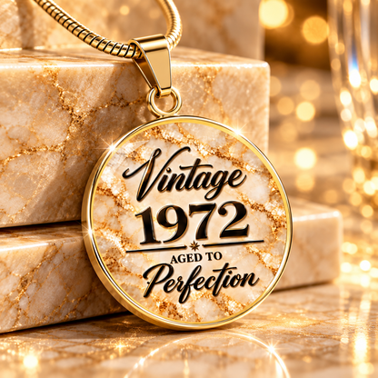 Aged to Perfection Birth Year Necklace | Classic Edition: Champagne Gold | 1980–1989