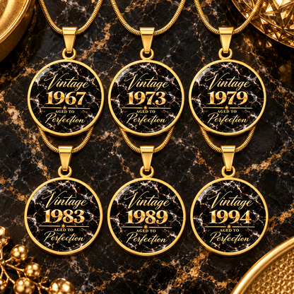 Aged to Perfection Birth Year Necklace | Classic Edition: Midnight Gold