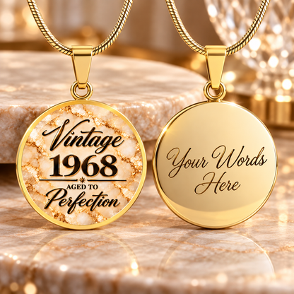 Aged to Perfection Birth Year Necklace | Classic Edition: Champagne Gold | 1960–1969