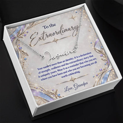 Signature Strength | Name Necklace | Extraordinary You | Lavender Luxe | Love, Grandpa