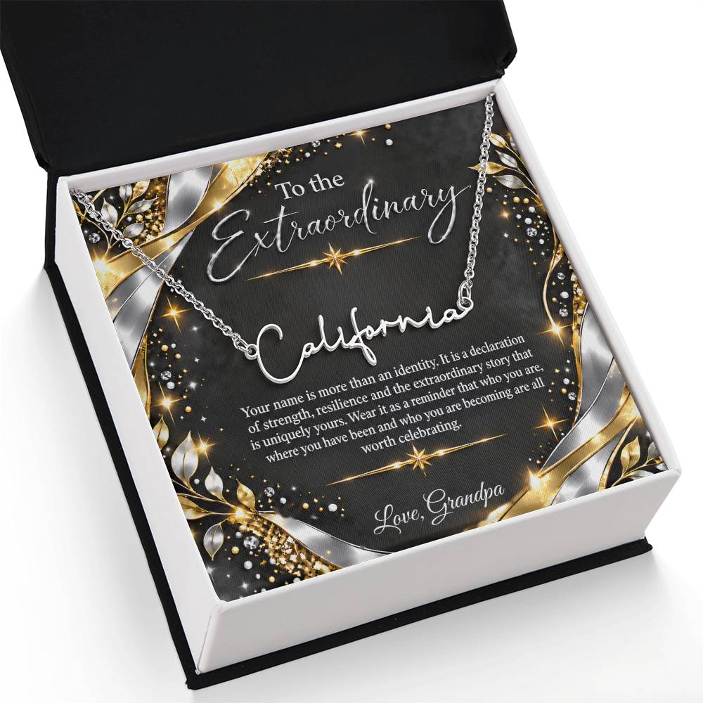 Signature Strength | Name Necklace | Extraordinary You | Noir Luxe | Love, Grandpa