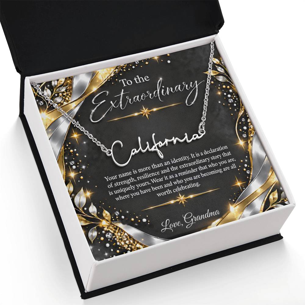 Signature Strength | Name Necklace | Extraordinary You | Noir Luxe | Love, Grandma