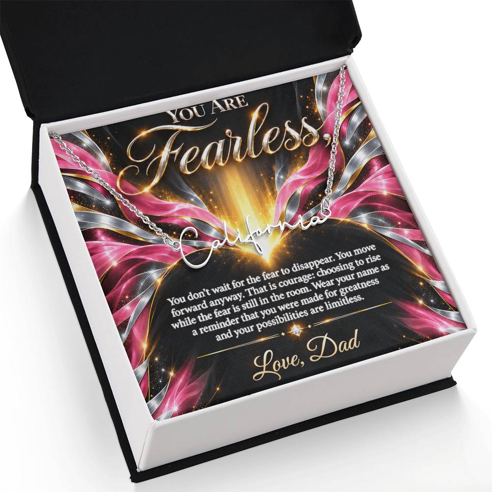 Signature Strength | Name Necklace | Fearless | Rose Flame Luxe | Love, Dad