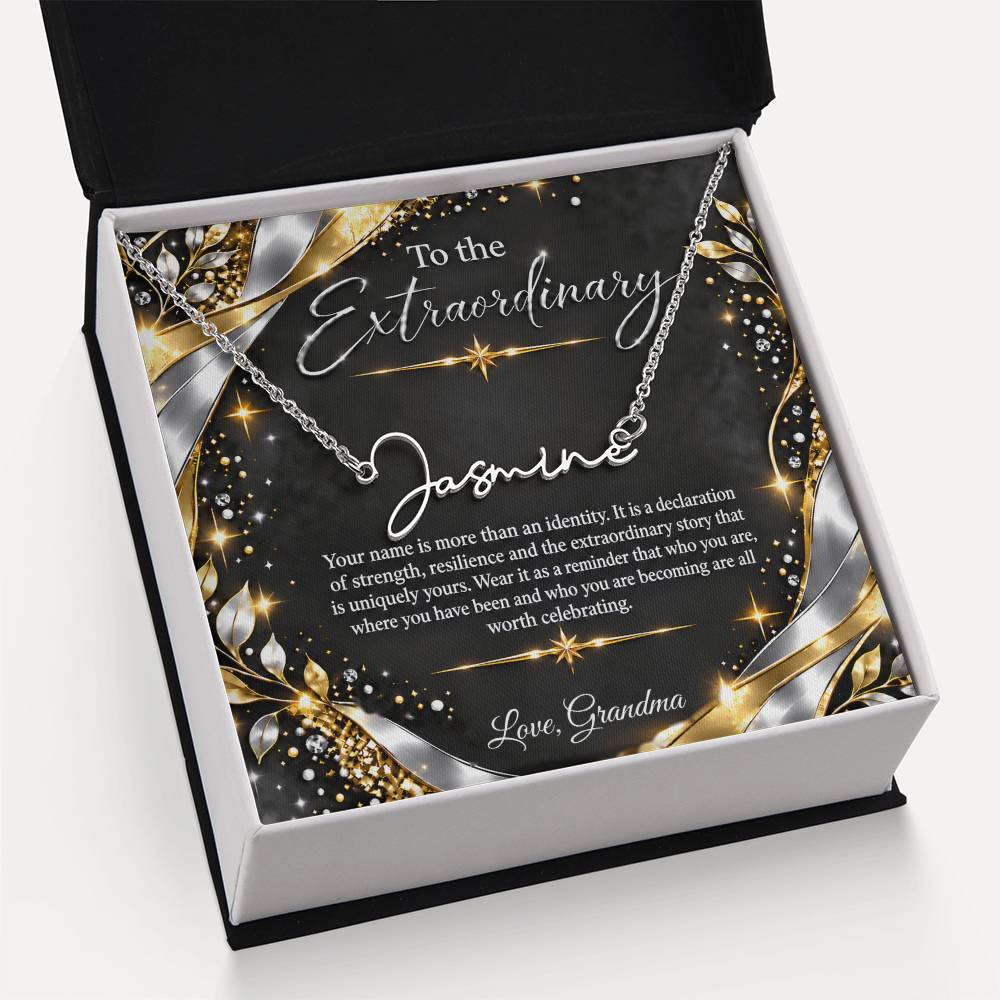 Signature Strength | Name Necklace | Extraordinary You | Noir Luxe | Love, Grandma