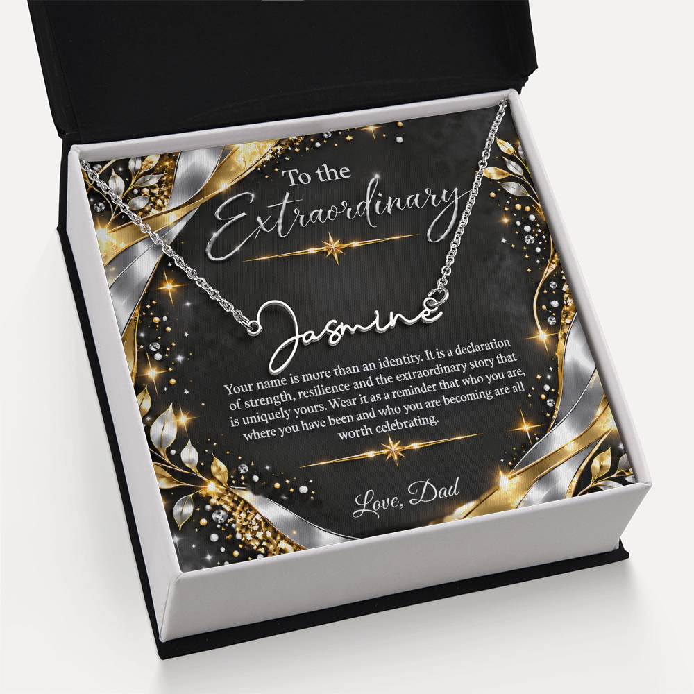 Signature Strength | Name Necklace | Extraordinary You | Noir Luxe | Love, Dad