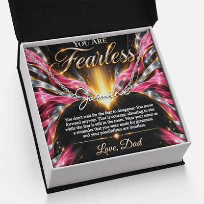 Signature Strength | Name Necklace | Fearless | Rose Flame Luxe | Love, Dad