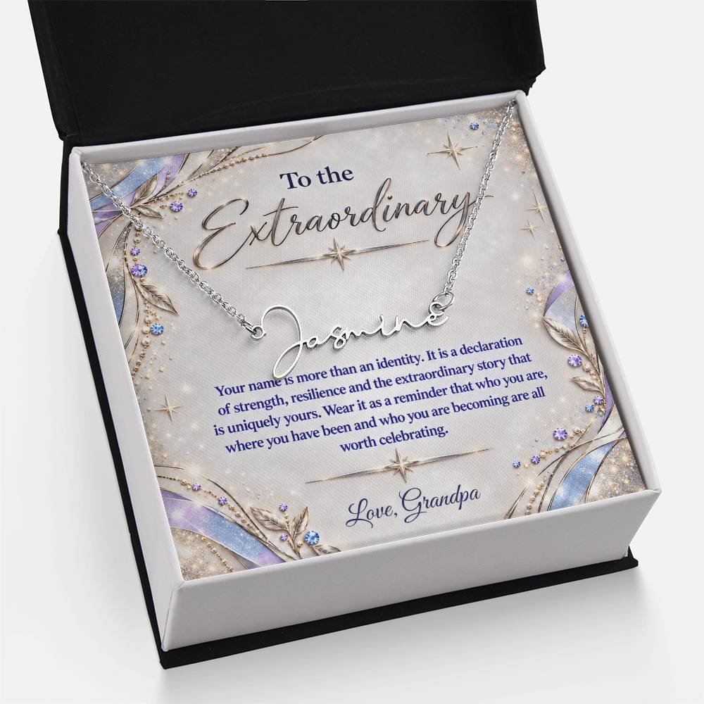 Signature Strength | Name Necklace | Extraordinary You | Lavender Luxe | Love, Grandpa