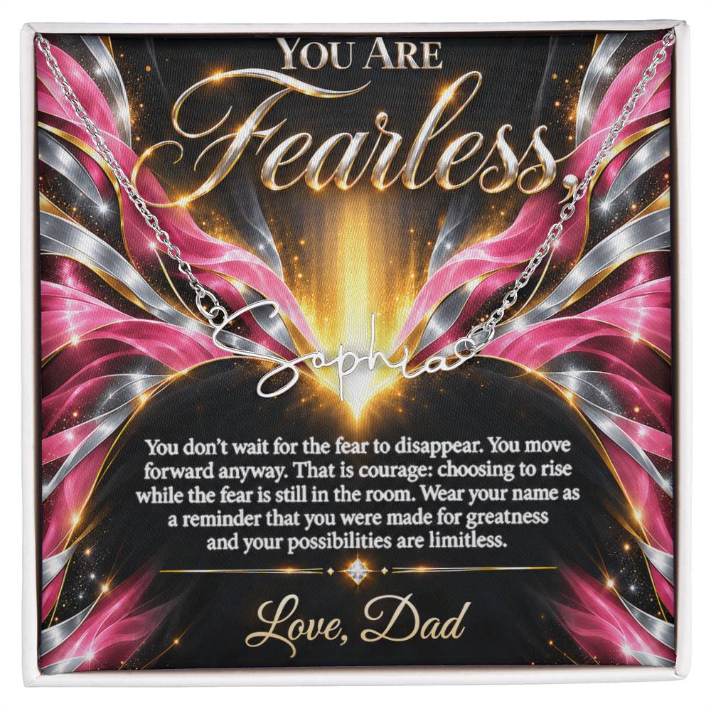 Signature Strength | Name Necklace | Fearless | Rose Flame Luxe | Love, Dad