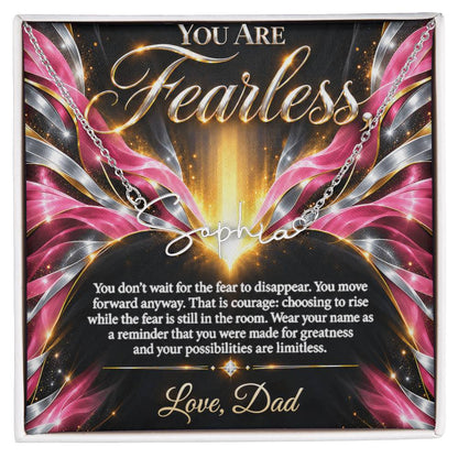 Signature Strength | Name Necklace | Fearless | Rose Flame Luxe | Love, Dad