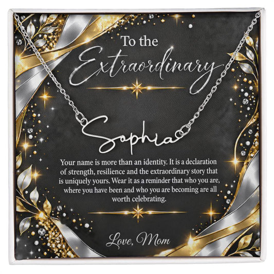 Signature Strength | Name Necklace | Extraordinary You | Noir Luxe | Love, Mom