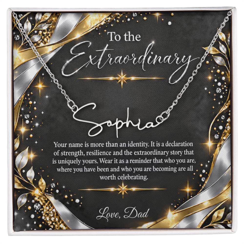 Signature Strength | Name Necklace | Extraordinary You | Noir Luxe | Love, Dad
