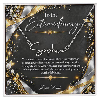 Signature Strength | Name Necklace | Extraordinary You | Noir Luxe | Love, Dad