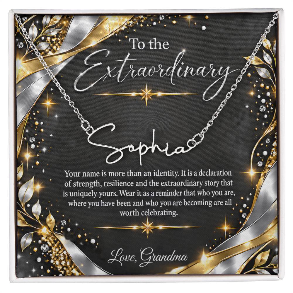 Signature Strength | Name Necklace | Extraordinary You | Noir Luxe | Love, Grandma