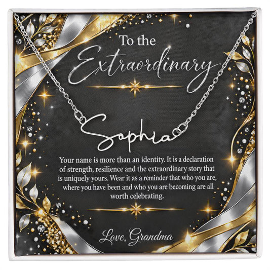 Signature Strength | Name Necklace | Extraordinary You | Noir Luxe | Love, Grandma