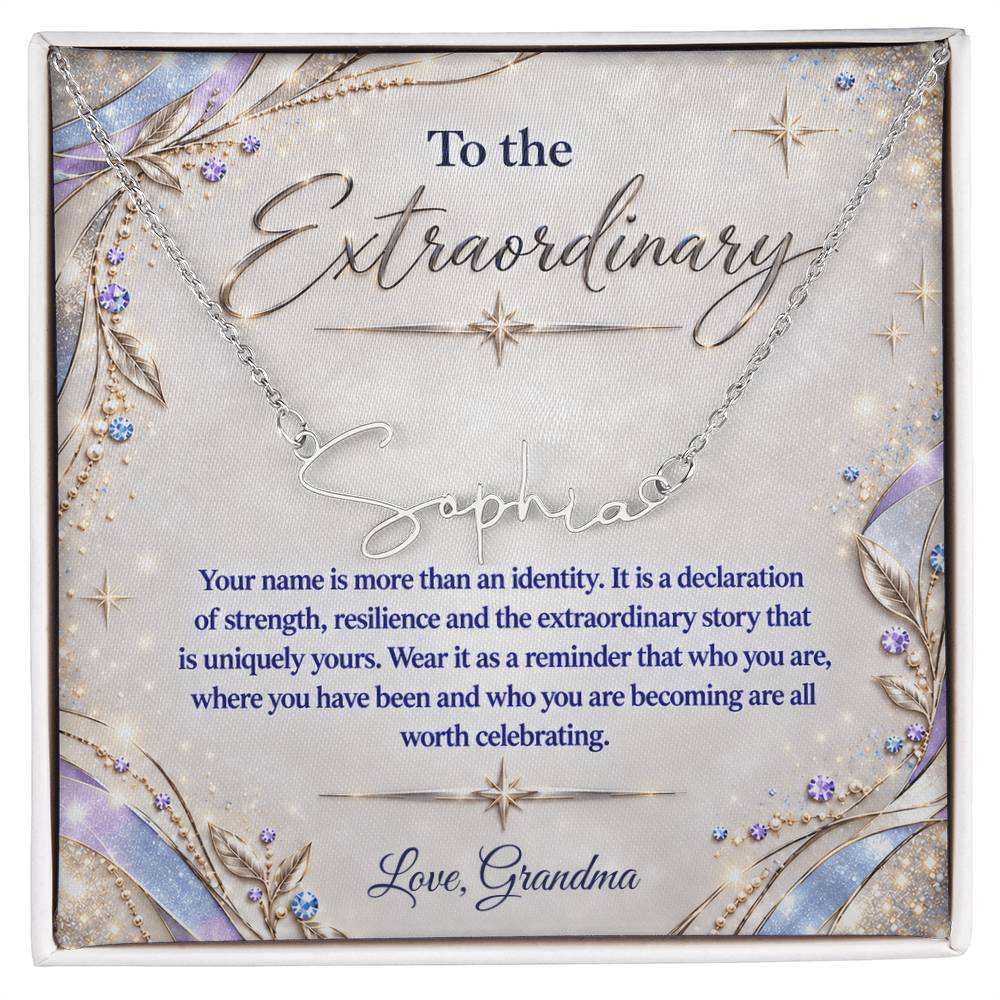 Signature Strength | Name Necklace | Extraordinary You | Lavender Luxe | Love, Grandma