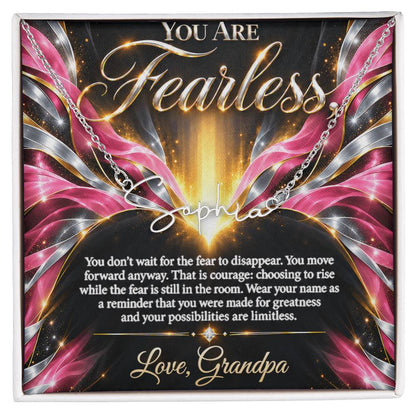 Signature Strength | Name Necklace | Fearless | Rose Flame Luxe | Love, Grandpa
