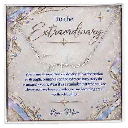 Signature Strength | Name Necklace | Extraordinary You | Lavender Luxe | Love, Mom