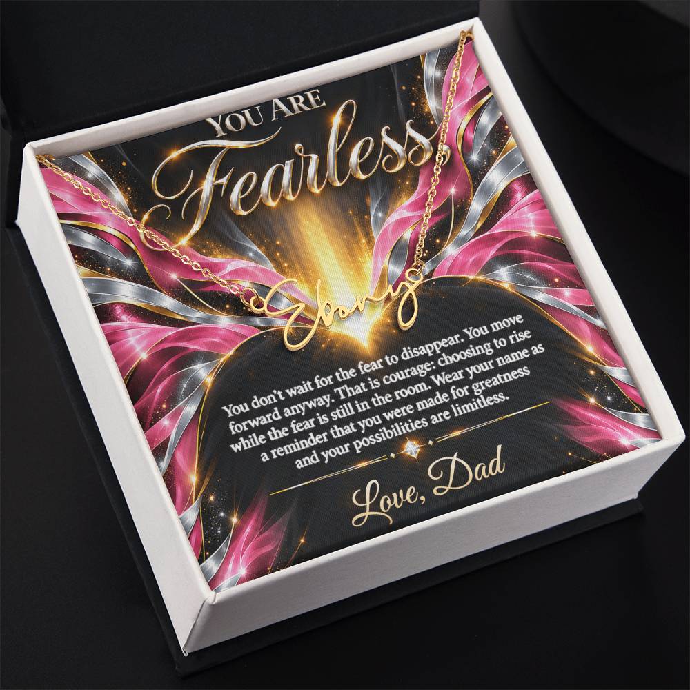 Signature Strength | Name Necklace | Fearless | Rose Flame Luxe | Love, Dad