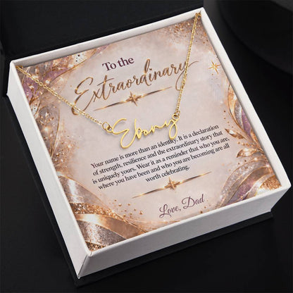 Signature Strength | Name Necklace | Extraordinary You | Blush Luxe | Love, Dad
