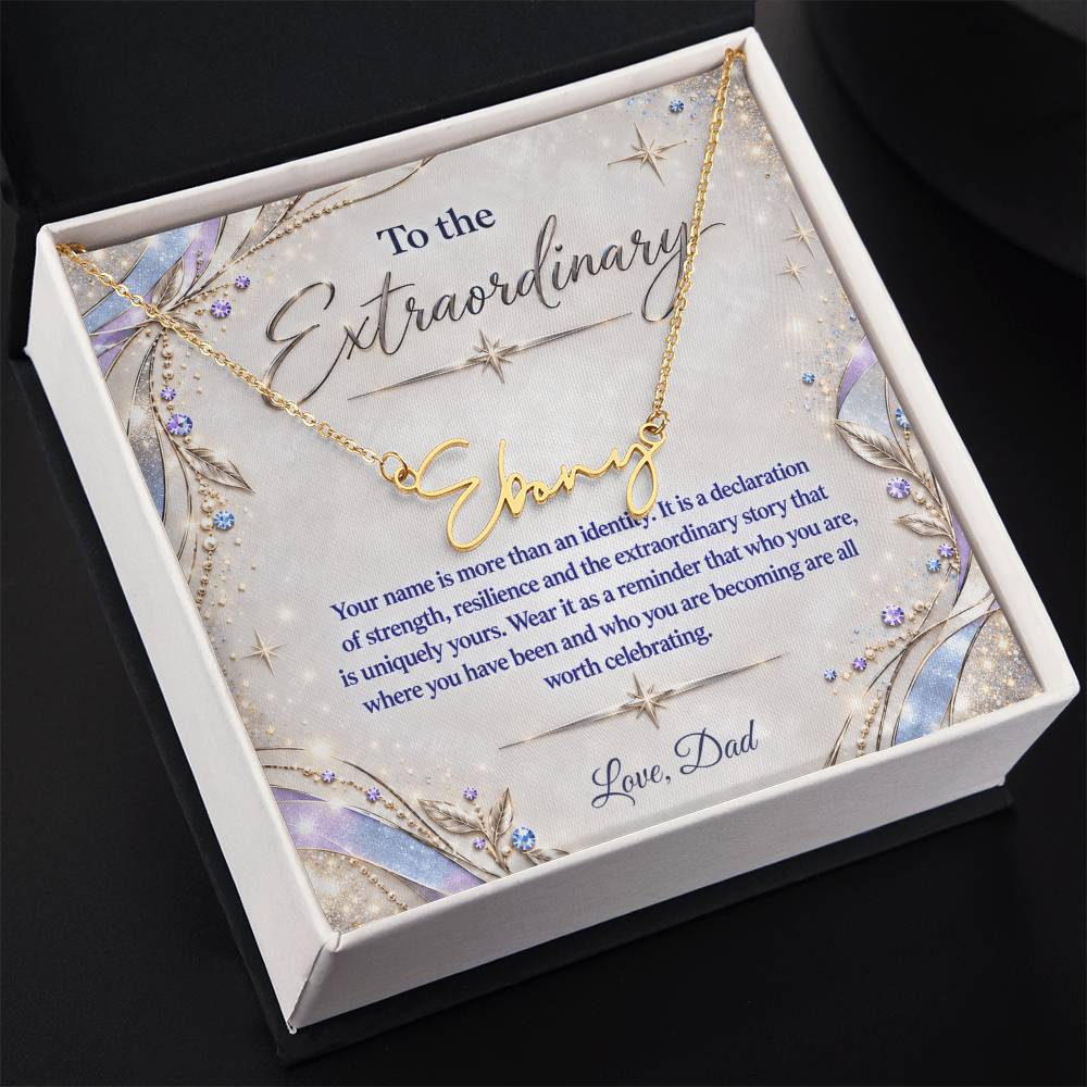 Signature Strength | Name Necklace | Extraordinary You | Lavender Luxe | Love, Dad