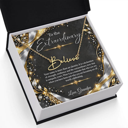 Signature Strength | Name Necklace | Extraordinary You | Noir Luxe | Love, Grandpa