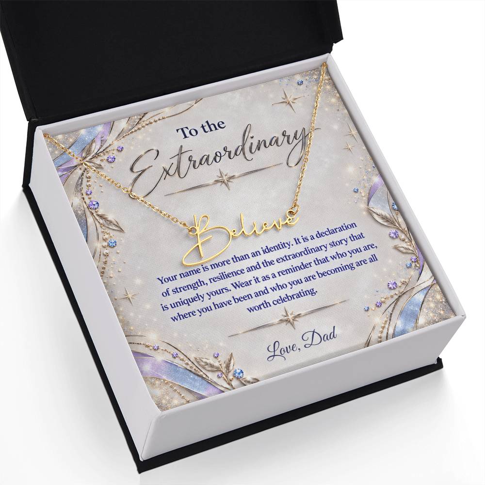 Signature Strength | Name Necklace | Extraordinary You | Lavender Luxe | Love, Dad