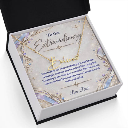 Signature Strength | Name Necklace | Extraordinary You | Lavender Luxe | Love, Dad