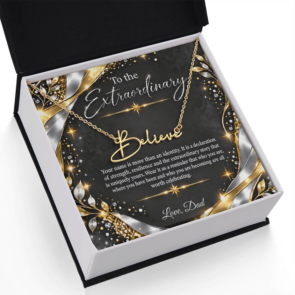 Signature Strength | Name Necklace | Extraordinary You | Noir Luxe | Love, Dad