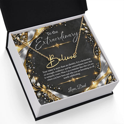 Signature Strength | Name Necklace | Extraordinary You | Noir Luxe | Love, Dad