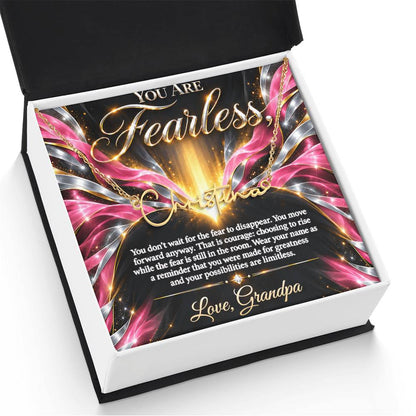 Signature Strength | Name Necklace | Fearless | Rose Flame Luxe | Love, Grandpa