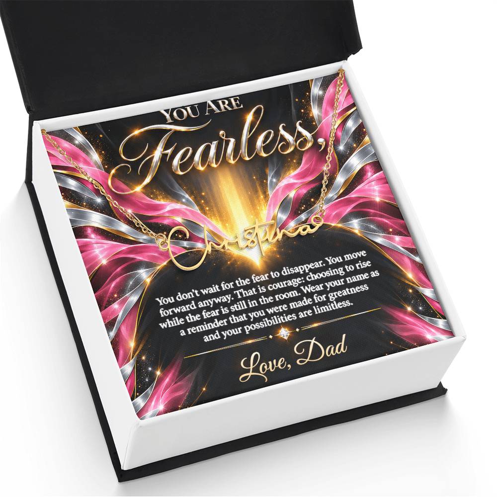 Signature Strength | Name Necklace | Fearless | Rose Flame Luxe | Love, Dad