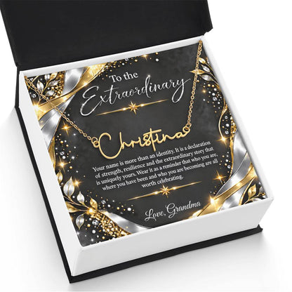 Signature Strength | Name Necklace | Extraordinary You | Noir Luxe | Love, Grandma
