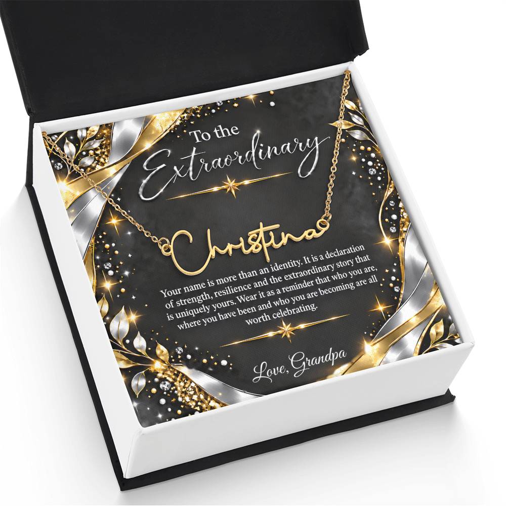 Signature Strength | Name Necklace | Extraordinary You | Noir Luxe | Love, Grandpa