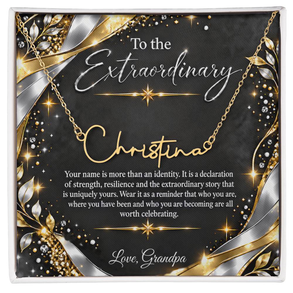 Signature Strength | Name Necklace | Extraordinary You | Noir Luxe | Love, Grandpa