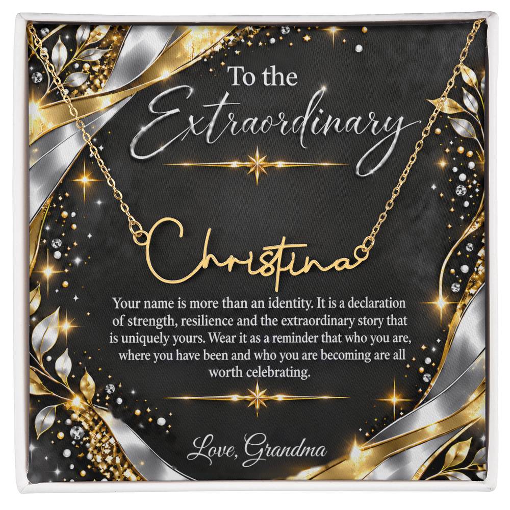 Signature Strength | Name Necklace | Extraordinary You | Noir Luxe | Love, Grandma