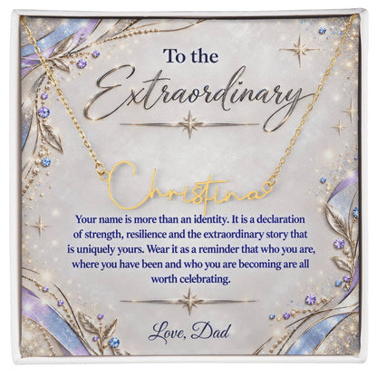 Signature Strength | Name Necklace | Extraordinary You | Lavender Luxe | Love, Dad