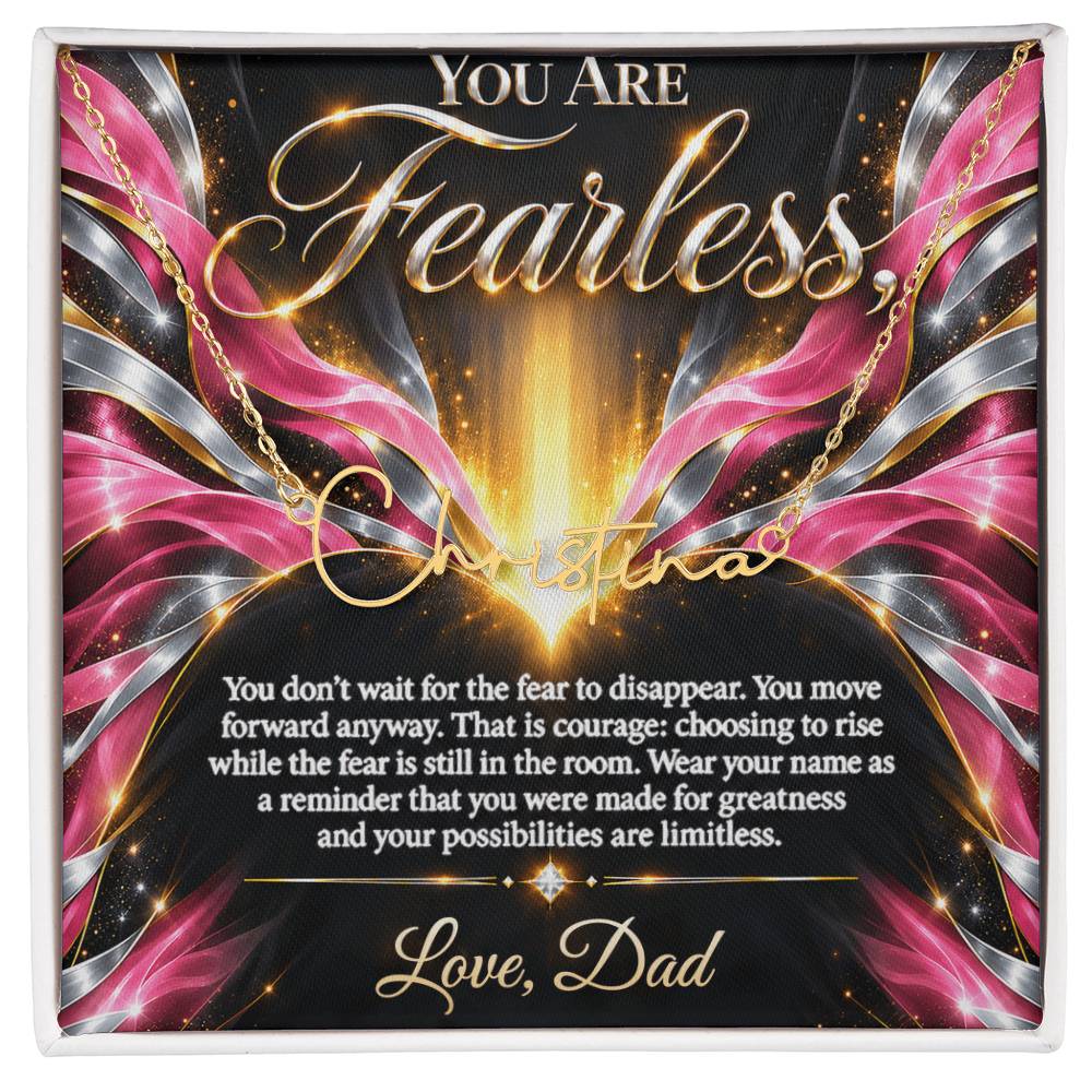 Signature Strength | Name Necklace | Fearless | Rose Flame Luxe | Love, Dad