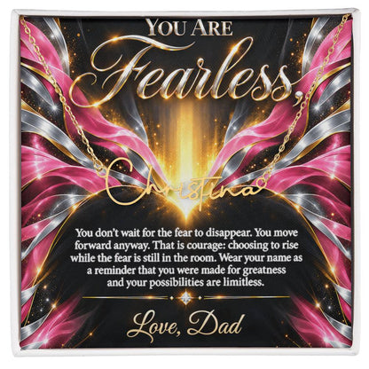 Signature Strength | Name Necklace | Fearless | Rose Flame Luxe | Love, Dad
