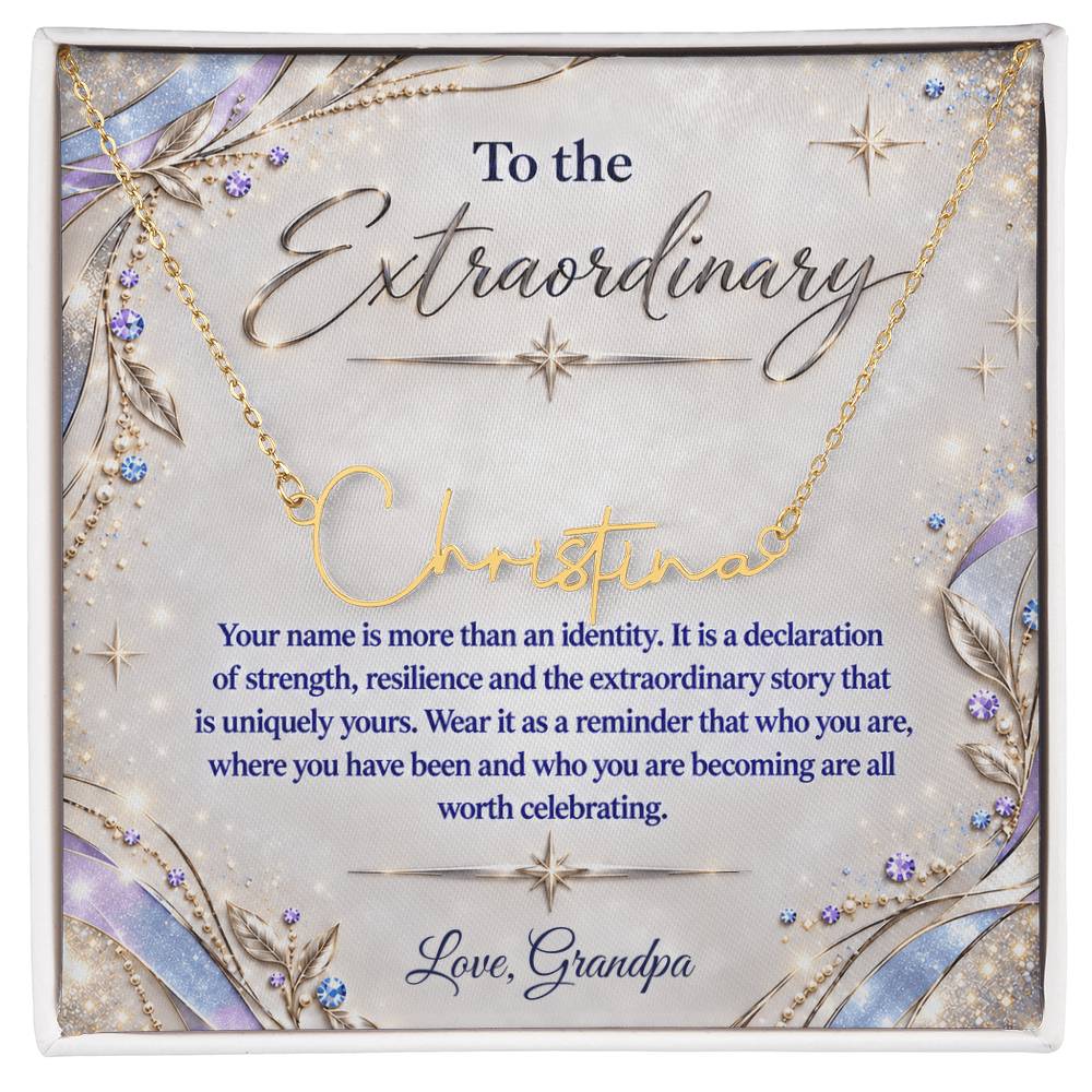 Signature Strength | Name Necklace | Extraordinary You | Lavender Luxe | Love, Grandpa
