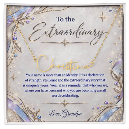 Signature Strength | Name Necklace | Extraordinary You | Lavender Luxe | Love, Grandpa