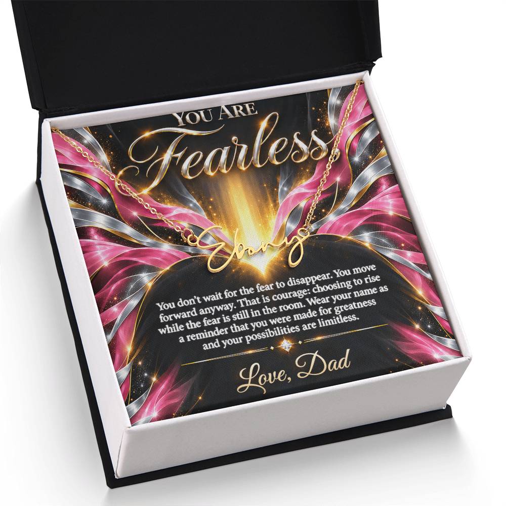Signature Strength | Name Necklace | Fearless | Rose Flame Luxe | Love, Dad