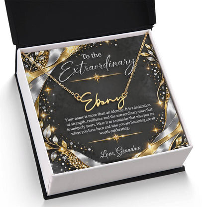 Signature Strength | Name Necklace | Extraordinary You | Noir Luxe | Love, Grandma