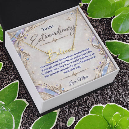 Signature Strength | Name Necklace | Extraordinary You | Lavender Luxe | Love, Mom