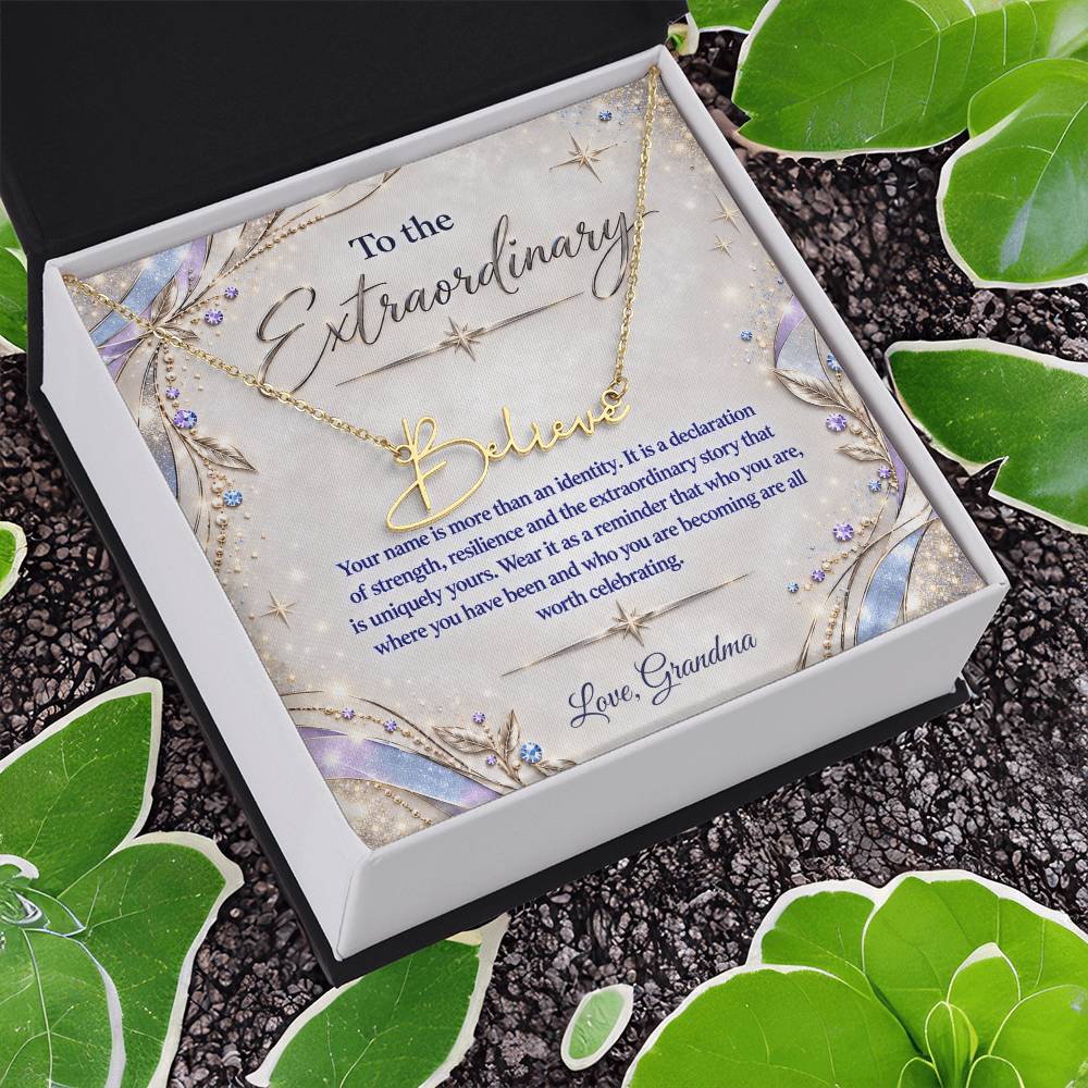 Signature Strength | Name Necklace | Extraordinary You | Lavender Luxe | Love, Grandma