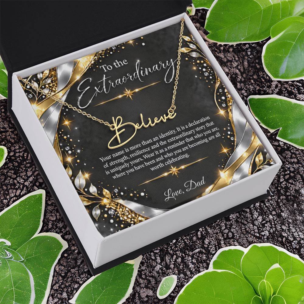 Signature Strength | Name Necklace | Extraordinary You | Noir Luxe | Love, Dad