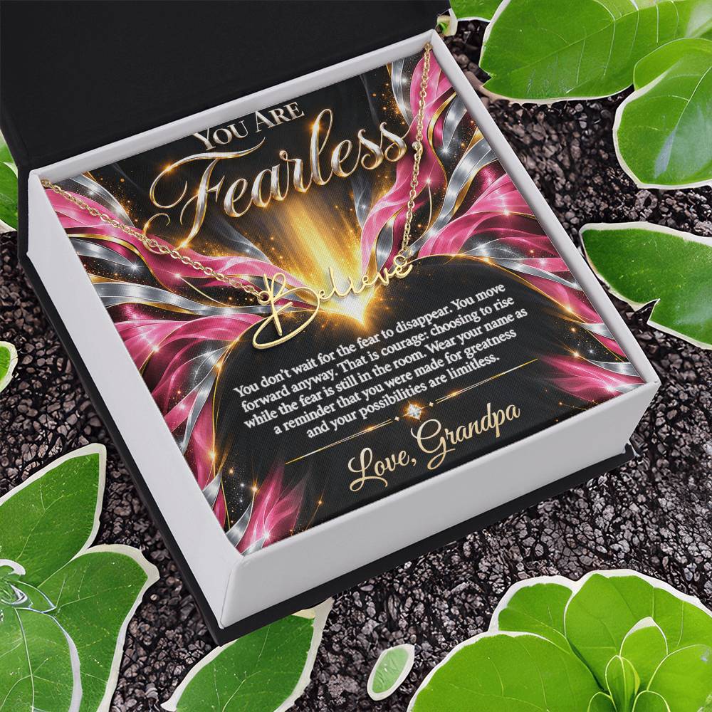Signature Strength | Name Necklace | Fearless | Rose Flame Luxe | Love, Grandpa